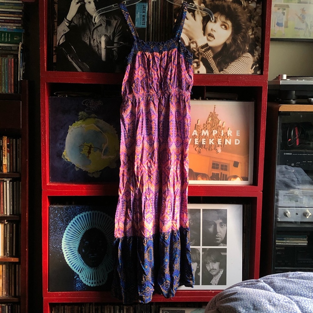 Pink and blue Maxi Dress